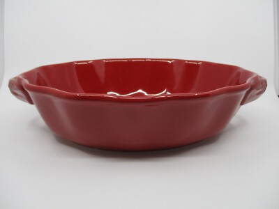 GREAT FINDS INC RED LARGE OVAL BAKING DISH - 13 1/2'' x 11'' x 3 1/2'' - 1007E