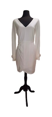 bariano long sleeve dress LUMIER BY BARIANO LONG SLEEVE HIGH LOW DRESS Size XS GRAY V neck