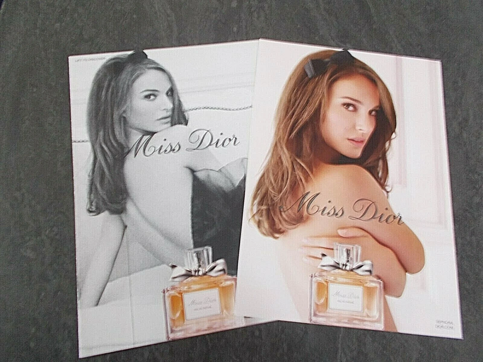Publicité papier Parfum. Perfume Ad Miss Dior de Dior recto verso bande parfumée