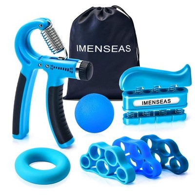 Grip Strength Trainer 7 Pack Adjustable Hand Gripper, Finger Stretcher Resist...