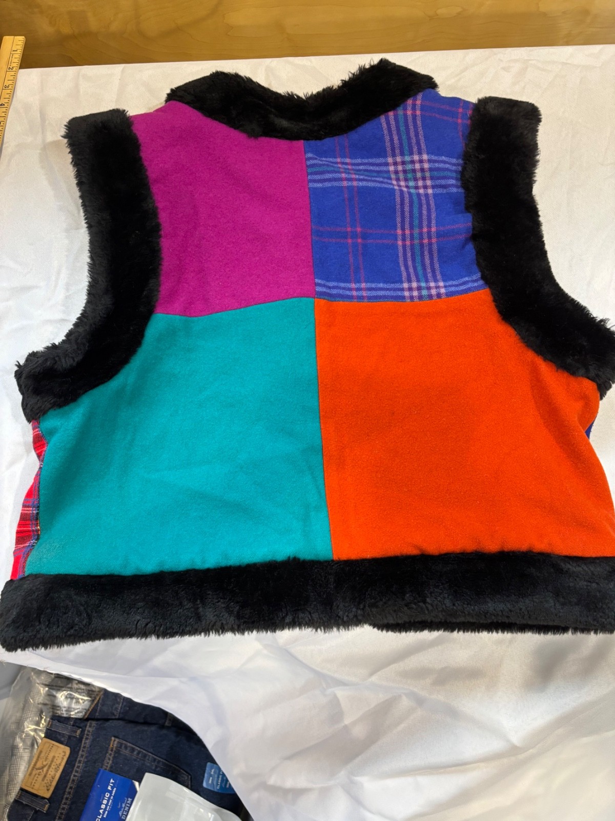 BaaBaaZuZu Patchwork Up-cycled Wool Button Sweate… - image 5