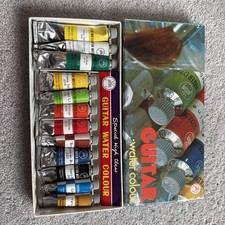 Vintage Guitar Watercolour Paints Set Japanese Used Still alot in the tubes