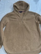 Tommy Hilfiger Mens Quarter Zip Teddy Bear Brown Sherpa Pullover XL