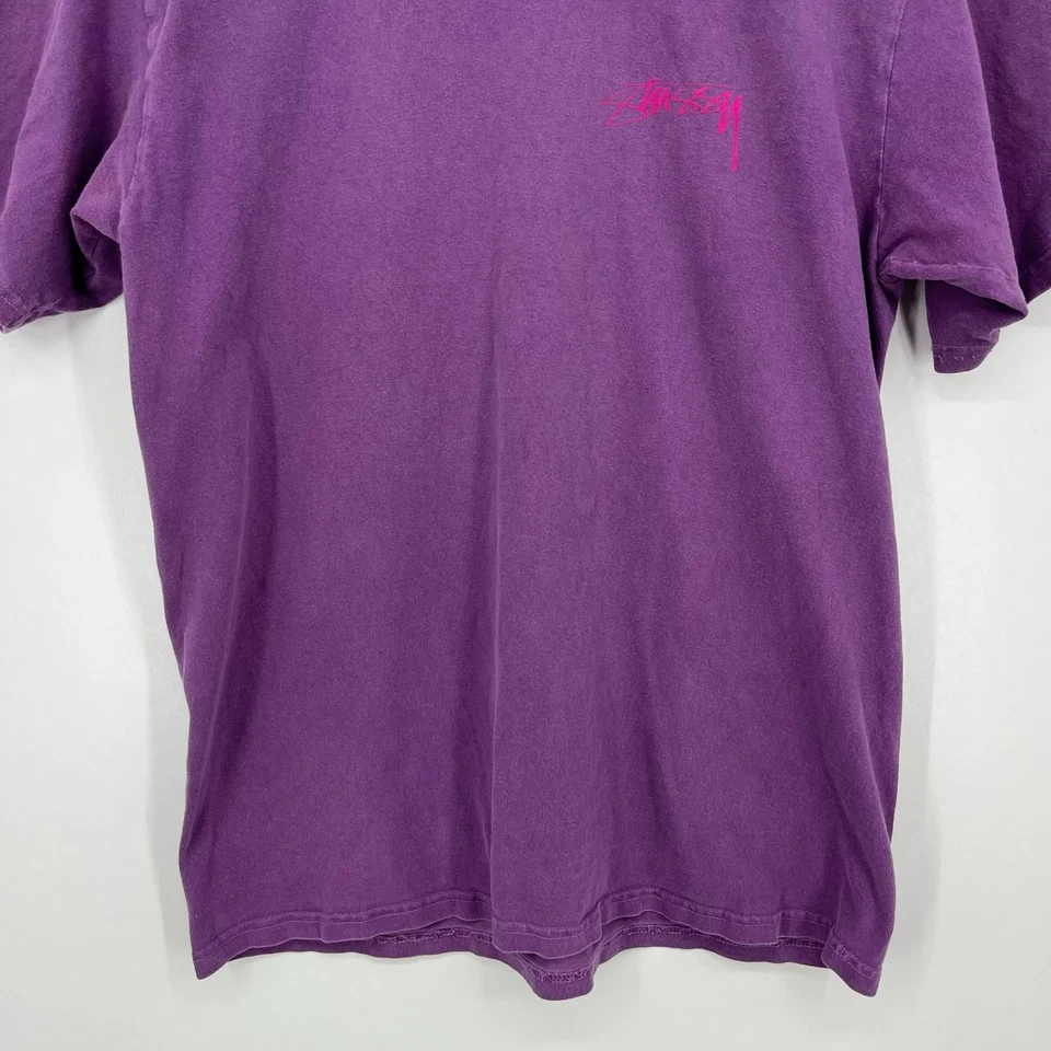 Camiseta Stussy Sphinx Pig Para Hombre Talla M Púrpura Manga Corta Cuello Redondo Logo Algodón Foto 4 de 4