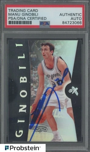 Manu Ginobili HOF Signed 2006-07 Fleer EX #36 Spurs PSA/DNA AUTO