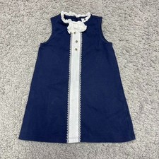 Janie and Jack The Forever Bow Blue Dress white collar Size 3 years