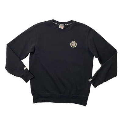 A Bathing Ape Sweatshirt Mens L Large Black Fleece Crew Cotton Blend Aape APUNVS