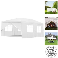 Versatile 10x20 ft White Tent Pavilion with Removable Walls - Ideal for Events