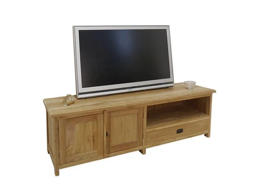 Lowboard TV Cabinet TV Table Teak Wood Unfinished 160cm Wide (4994)