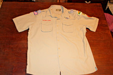 Boy Scouts of America BSA Men's Shirt Tan X-Large Vented Poly Microfiber Sewn Pa