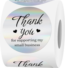 500 Pcs Thank You Stickers for Small Business, 2 Inches Self-Adhesive Elegant ro