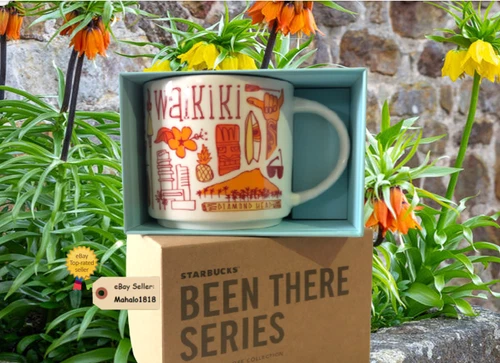 14oz Mug Starbucks Hawaii Collection -WAIKIKI Been There Series Cup NEW