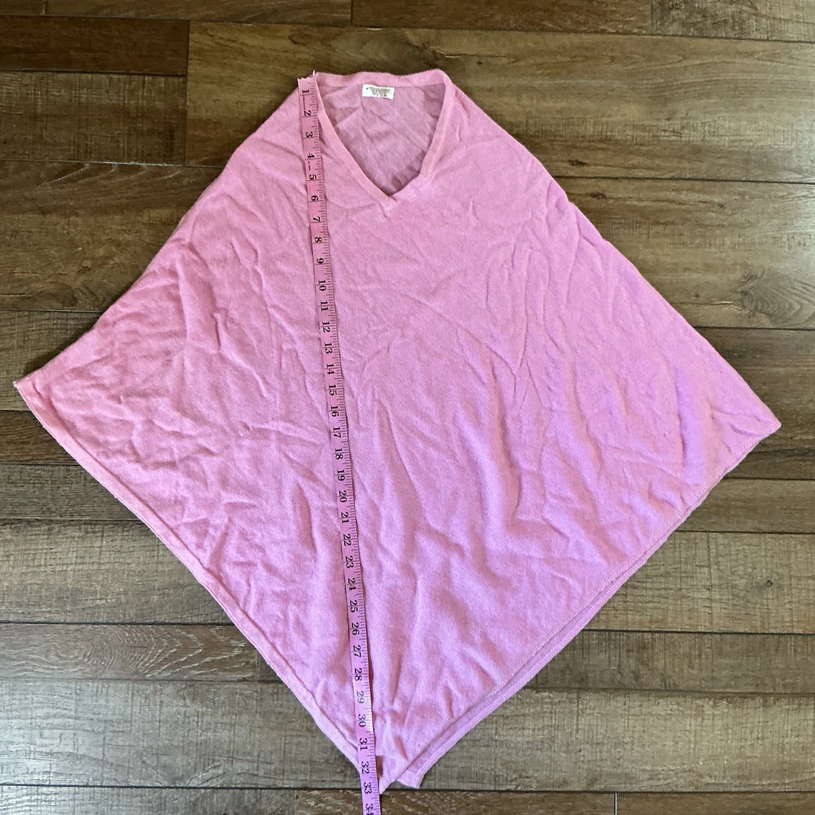 Handmade 100% Cashmere Pink Poncho Cape Women’s One Size Nepal Soft Warm #45812