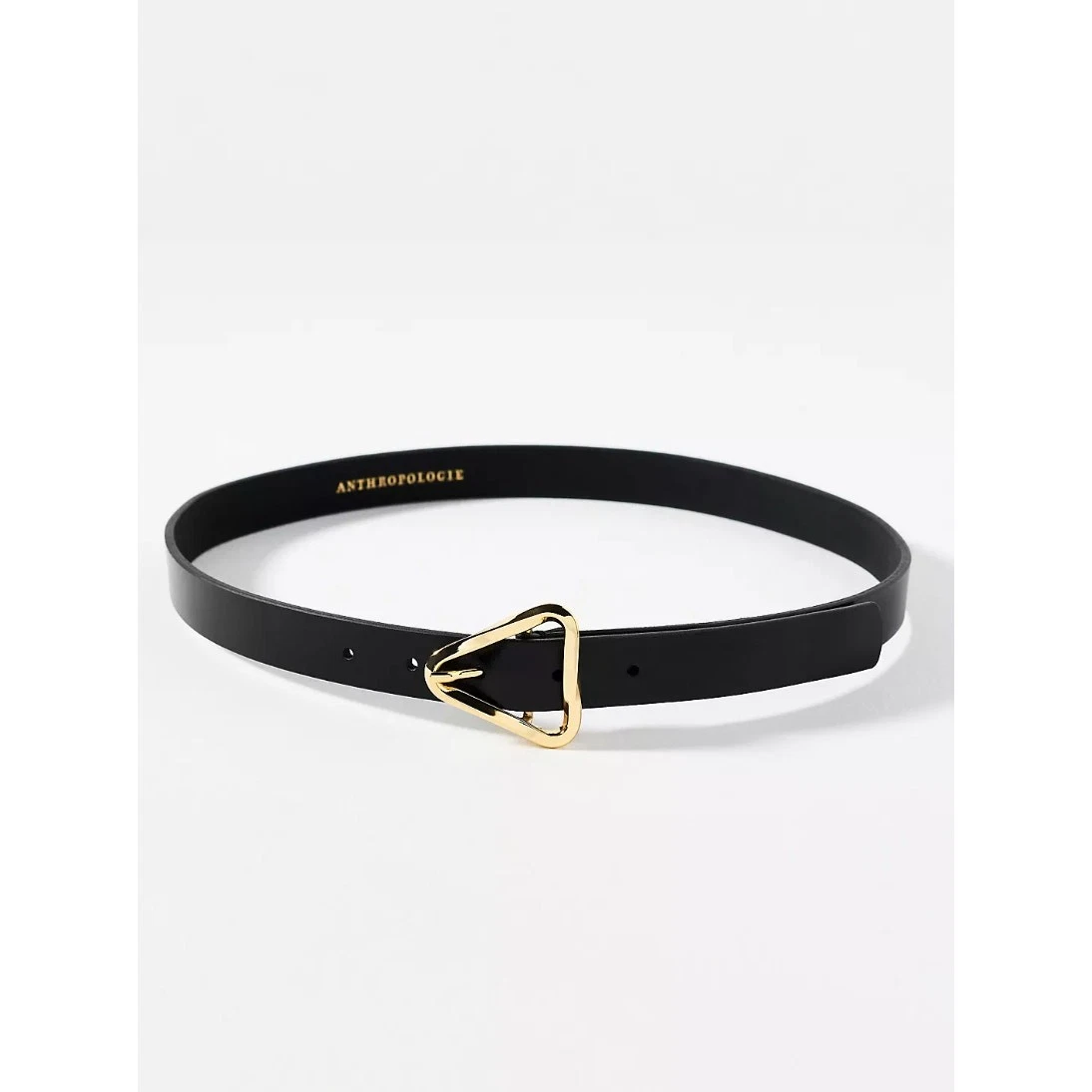 Anthropologie ~ Women\'s XS ~ Black Cow Leather Belt W/ Multi Gold D- Rings boho Multi Ring Waist Belt | Anthropologie main image 3