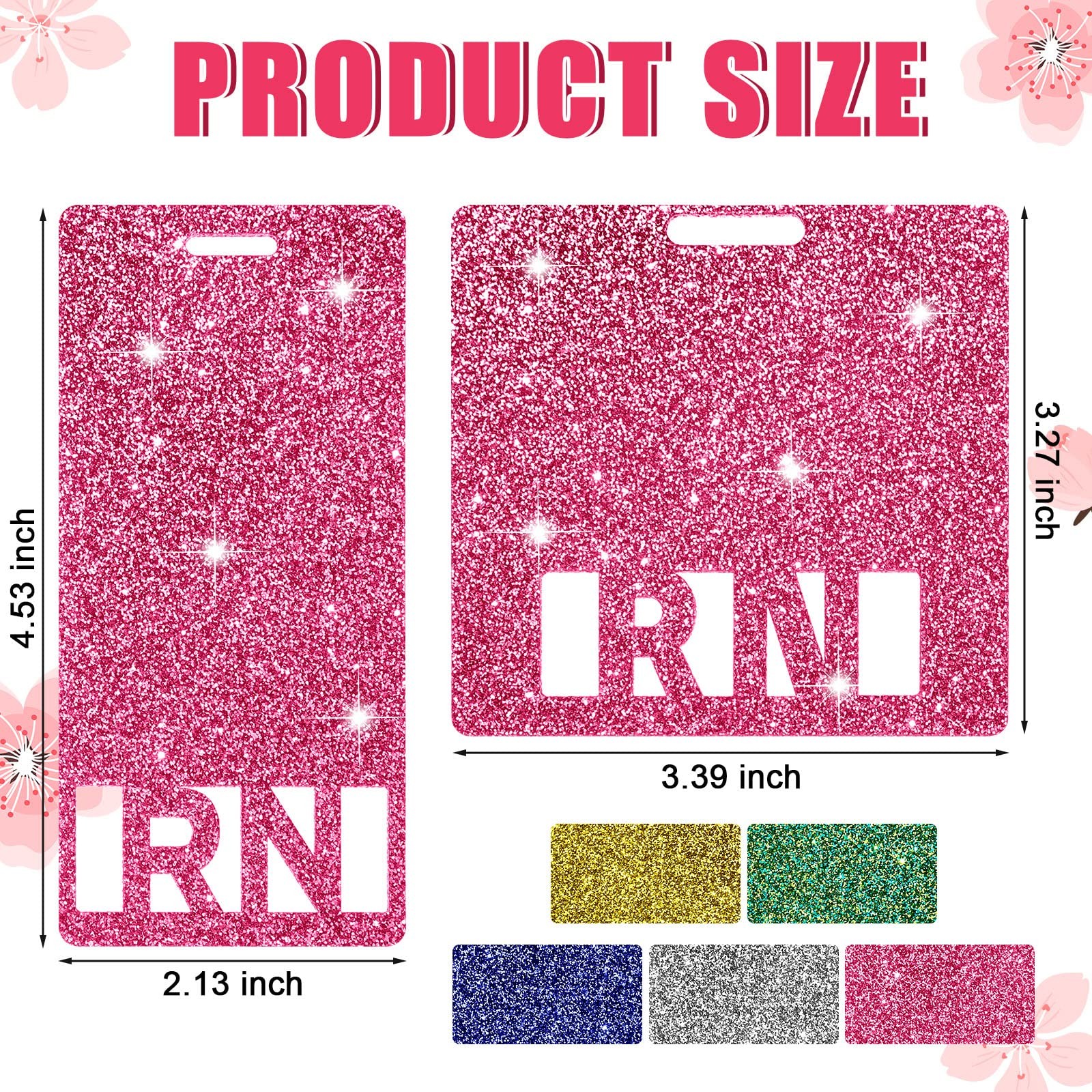 как выглядит 10 Pcs Registered Nurse Glitter RN Badge Nursing RN Badge Tag RN Accessories ... фото