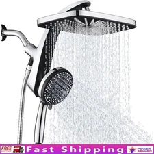 12 Inch Rain Shower Head High Pressure Dual Function Handheld 10 Spray Settings