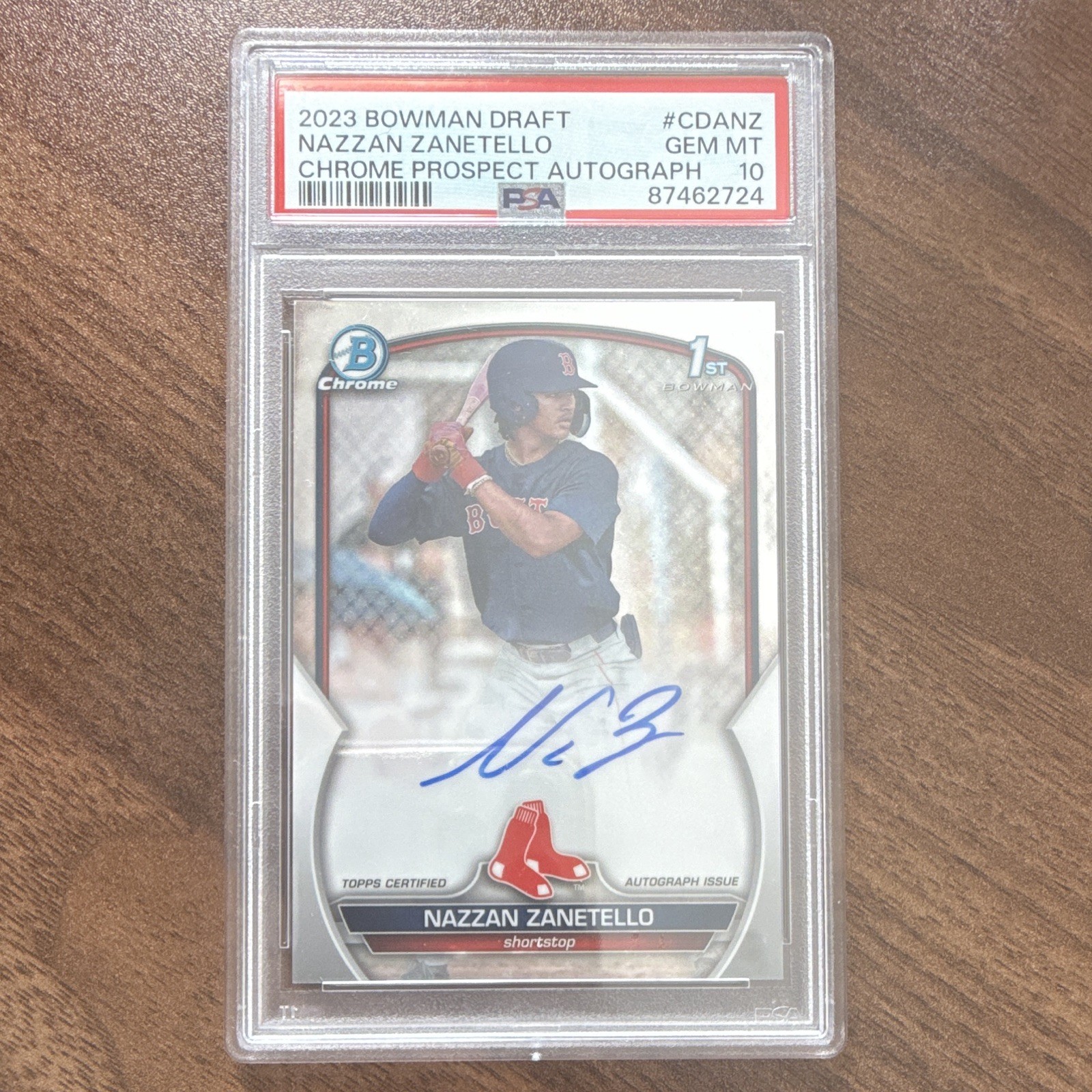 Topps 2023 Bowman Draft Nazzan Zanetello Chrome Auto RC #CDA-NZ PSA 10