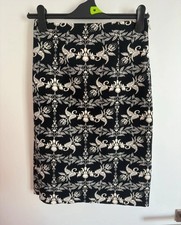 Zara Women Size S Aztec Pencil Skirt Black