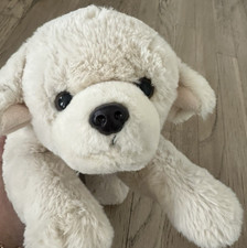 FAO SCHWARTZ Golden Lab Retriever Puppy Dog Stuffed Plush 16" Soft Cream Fur