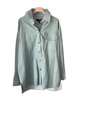 Arma Lederhemd 38 (36-40)Hellblau/türkis ,silberne Knöpfe,toll