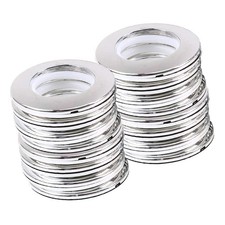 Curtain Grommets 1-9/16" Inner Dia Silver Plastic Pack of 16