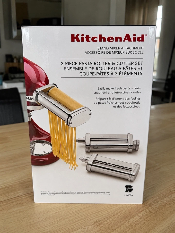 KitchenAid Stand Mixer Attachment 3-Piece Pasta Roller and Cutter Set KSMPRA NEW - Image 1 of 1