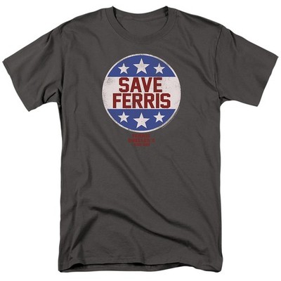Ferris Bueller's Day Off Save Ferris Abzeichen T-Shirt Erwachsene Unisex - Grau