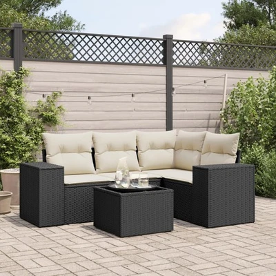 Gartenmöbel Sofa Garten Garnitur Lounge Sitzgruppe mit Kissen Poly Rattan vidaXL