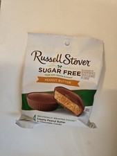 Russell Stover Sugar Free Peanut Butter Milk Chocolate Candy 4 Pieces