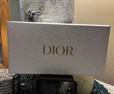 DIOR New white Empty Box with Textured Gold Lettering
