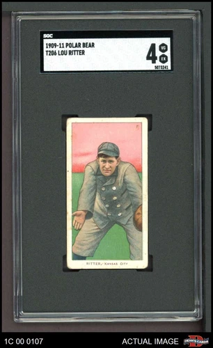 1909 T206 Polar Bear Lou Ritter Polar Bear SGC 4 - VG/EX