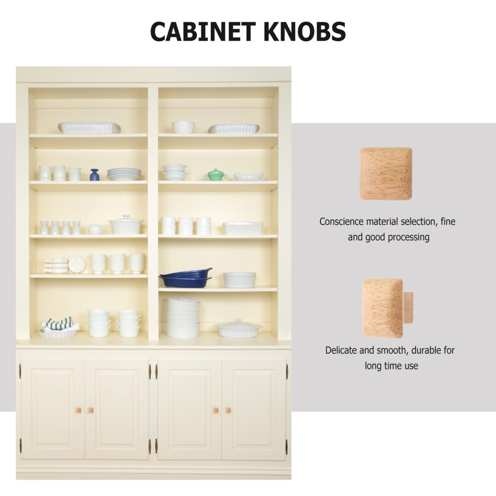 10pcs Unfinished Knobs Bamboo Drawer Knobs Wood Handle