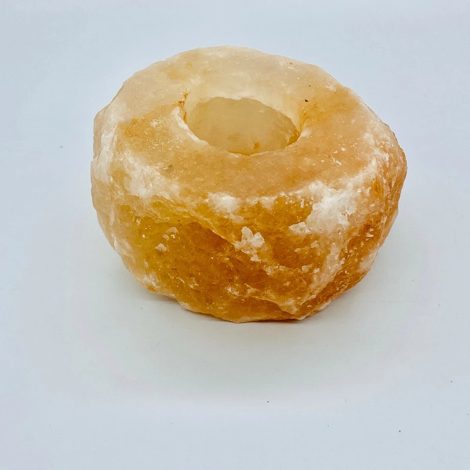 Lámpara de sal de roca de cristal del Himalaya candelabro luz nocturna purificador de aire natural Foto 4 de 4