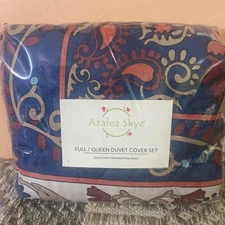 Azalea Skye Zahra Full/Queen Duvet Cover Set 88x88 in Multi Color New Other @