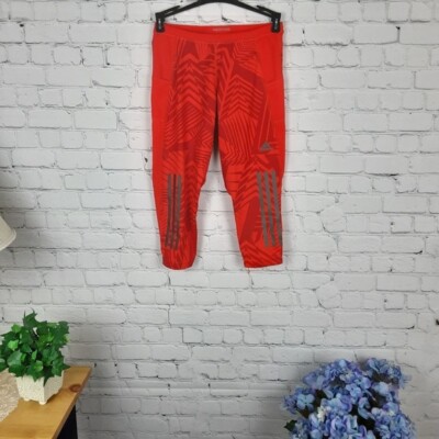 Adidas Womens Supernova Capri Running Leggings Pants Sz S Climacool Orange