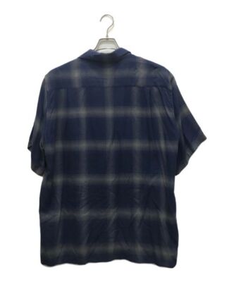 トップス WACKO MARIA OMBRE CHECK SHIRT M Wacko Maria Men's Type-1 Ombre Check Open Collar Shirt in