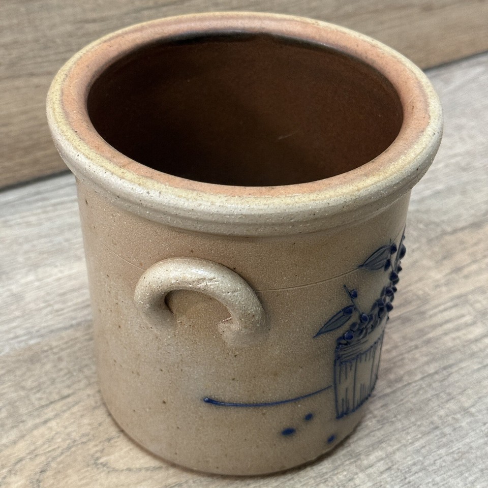 Salmon Falls Pottery Stoneware Helen Berg Blueberry Crock 1998 eBay