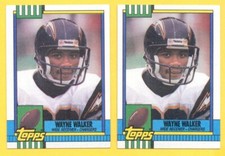 1990 Topps WAYNE WALKER San Diego Chargers Card Lot both Disclaimer Versions