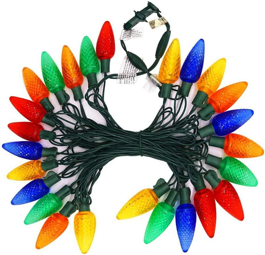 Outdoor C9 Led Christmas Lights Multicolored Commercial C9, 18ft, Multicolor