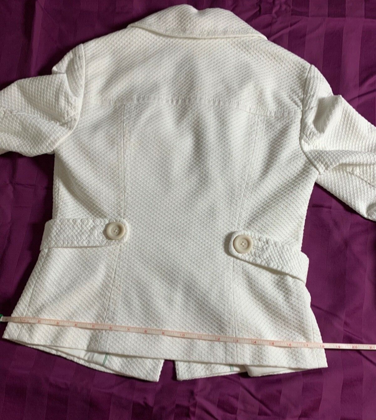 Boden Button Down Jacket, White, size 4, EUC - image 6