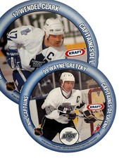 1993-94 Kraft NHL Captains WAYNE GRETZKY / WELDEL CLARK Vintage NHL Hockey Disk