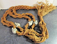 Vintage 1970's HandCrafted 58" Thick Jute Macram  Koala Bear Beaded Plant Hanger