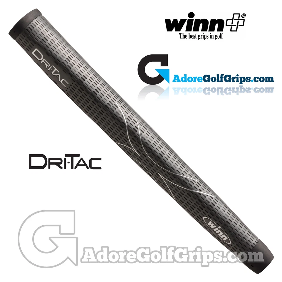 Winn Dri-Tac Midsize Pistolenputtergriff - dunkelgrau/silber + GRATIS Band