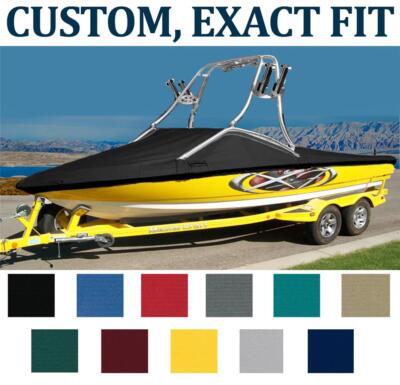 7.6oz CUSTOM FIT COVER BAYLINER 185 BOWRIDER W/WAKEBOARD TOWER W/EXTD SWPF 10-11