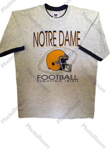 University of Notre Dame  Men’s XL Tee Shirt Fighting Irish Football Grey/Multi