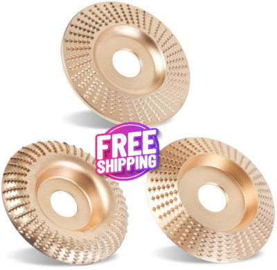 Juego de discos de talla de madera mejorados de 3 piezas para amoladora angular