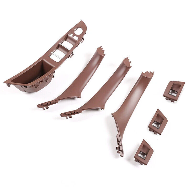 Red Brown Inner Door Panel Handle Pull Trim Cover Set for BMW 5 Series F10 F11 Foto 2 de 4