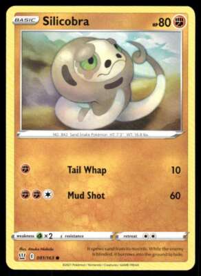 Pokémon TCG Silicobra 81/163 Sword & Shield Battle Styles trading card
