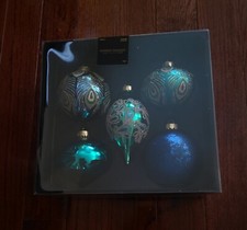 Robert Stanley Christmas Ornaments Peacock Blue Green Turquoise Gold 5