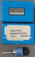 CLAROSTAT 392C3100K Res Conductive Plastic POT 100K Ohm 10% 0.5W(1/2W) NOS